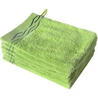 Dyckhoff Waschhandschuh Wave, Frottier (Set, 6-St), mit Jacquard-Bordüre