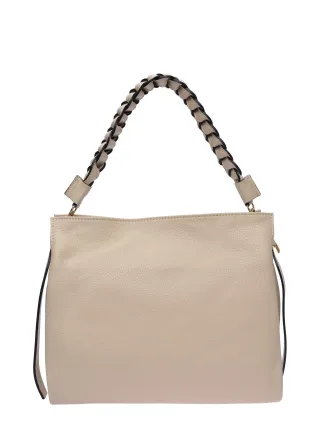 Luisa Vannini Beige Rindsledertasche