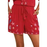 Love & Roses Strandshorts Love & Roses Bestickte Strandshorts, Kurzgröße (1-tlg)