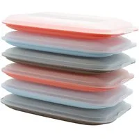 Engelland Frischhaltedose Aufschnittdosen, Kühlschrankbox, Kunststoff, (Vorteils-Set, 6-tlg., mit transparentem Deckel), stapelbar, platzsparend, Ordnung im Kühlschrank, Organizer, Stapelbox