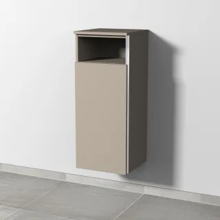 Sanipa 3way Mittelschrank mit 1 Tür und 1 offenem Fach, Sandgrau-Matt, BS13267 BS13267