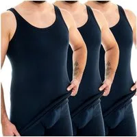 HERMKO Unterhemd 3007 (Pack, 3er) 100 % BIO-Baumwolle extralanges Tank Top (10 cm) hergestellt in EU