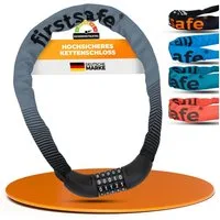 firstsafe Kettenschloss Fahrradschloss mit Zahlencode 100 cm