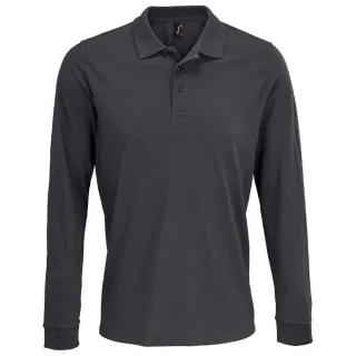 SOLS Unisex Adult Prime Pique Langarm-Poloshirt (Dunkelgrau)