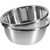GRÄWE Seiher GRÄWE Edelstahl Seiher und Schüssel Set, Ø 28 cm, Edelstahl, GRÄWE Edelstahl Seiher und Schüssel Set, Ø 28 cm, 2-teilig