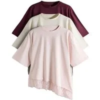 The Set T-Shirt The Set T-Shirts mit Spitzenbesatz, 3er-Pack (3-tlg)