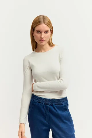 THE FASHION PEOPLE - NOS soft melange Longsleeve 252 stone dust melan - Gr. - S