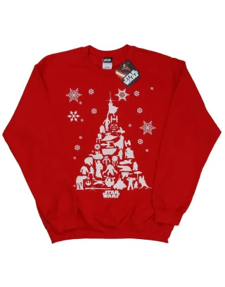 Star Wars Sweatshirt homme arbre de Noël (Rouge)