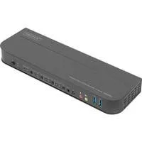 KVM Switch DisplayPort 4 Port, KVM-Switch 4K60Hz, 4 x DP in, 1 x DP/HDMI out