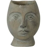 finehomegarden Übertopf Pflanzkopf Zement patina/grau Büste Ø15x13,5cmH18,5cm Skulptur (1 St), Pflanzgefäß Gesicht Pflanztopf Topf / Paket
