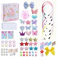 CLTYQ Kreativset Geschenkset für Mädchen-Haarreif, Bastelset, Kinder-Schmuck, (89-tlg), Bastelspaß, 4–8 Jahre, Geburtstagsgeschenk, DIY Haarschmuck
