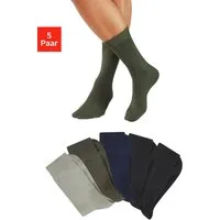 H.I.S Businesssocken Herrensocken, Männdersocken, uni Anzugsocken, (Packung, 5-Paar) mit klassischem Rippbündchen, ohne drückende Naht