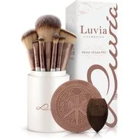 Luvia Cosmetics Kosmetikpinsel-Set PRIME VEGAN PRO, 15 tlg., Mit 12 Pinseln aus Nurai-Haar, Schwamm und Reinigungsmatte, vegan.