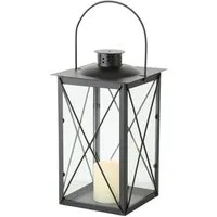 BOLTZE GRUPPE GmbH Kerzenlaterne Kerzenlaterne Farol Glaseinsatz Eisen H.30 B.17 cm schwarz