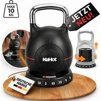 kehot Kettlebell Verstellbare Kettlebell Kugelhantel für Zuhause, (1,5–10 kg mit 7 Gewichtsstufen, Schnellverstellung mit kompakter Ablagebasis), Für Core, Swings und Ganzkörpertraining