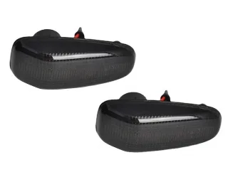 2x Premium LED Seitenblinker Blinker in Schwarz / Smoke für Mercedes W210 S210 R170 A208 C208 W208 Vito W638 Sprinter 905