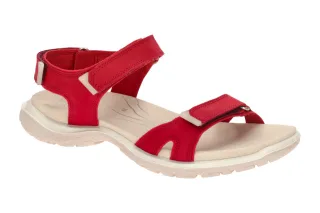 Ecco Damen Sandale 85333302466 Chili Red Nubuck Receptor Profil Gummisohle