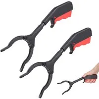 Agger Greifzange Müllgreifer, Greifzange,30cm Greifer Müllsammelzange, Kurze Müllzange, 2-tlg.