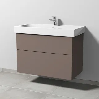 Sanipa 3way Waschtischunterbau zu Geberit iCon Waschtisch mit 2 Auszügen, Taupe-Matt SP6521T