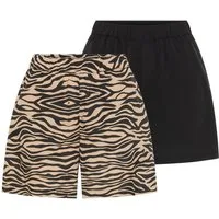 Laura Scott Shorts (Packung, 2er-Pack) kurze Webhose mit weitem Bein, bequemer Sitz durch Gummizug am Bund