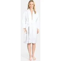 HAMMETEX Damenbademantel Ren, 100% Baumwolle, Langform, Baumwolle, Schalkragen, Gürtel, 380 g/m² Frottee Bademantel mit Taschen – Saugfähig & Weich