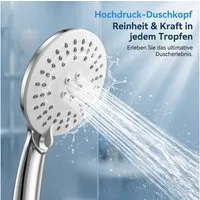 AIMAX Handbrause Hochdruck Handbrause mit 3 Strahlarten Antikalk G1/2
