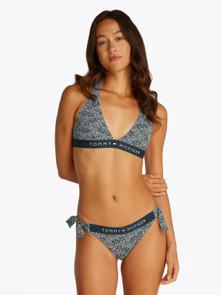 CHEEKY SIDE TIE BIKINI PRINT illustrated wave dark night navy - Gr. - S