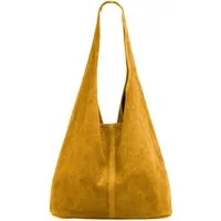 Caspar Schultertasche große Damen Wildleder Tasche Hobo Bag - CLASSIC LINE - Modell No.767, angenehm leicht, ohne Innenfutter, mit Sicherheitsfach, 100% Echtleder
