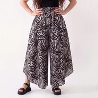 OriginalYou Hosenrock Palazzo Damen Wide Leg Hosenrock sommerliche Strandhose Animal Print, von Größe 36 bis 44 erhältlich