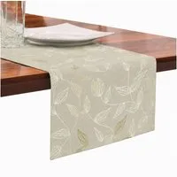 OTTO home Tischläufer Raffon (Packung 1-tlg), Leinen Optik mit Blattmotiv, verschiedene Größen