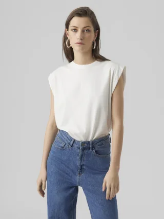 VERO MODA - VMPANNA GLENN SL TOP JRS Snow White - Gr. - L