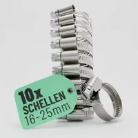 greate. Schlauchschelle 20x Schlauchschellen Edelstahl 16-25 mm - Einstellbare Schlauchschelle, (10-St)