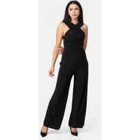 Worldclassca Jumpsuit Worldclassca Jumpsuit Backless Overall Gürtel Ärmellos UNI LEO Print Casual - Clubwear - Eleganter Jumpsuit