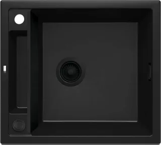 Neuesbad 1-Becken ohne Abtropffläche Spüle mit FITTING, Schwarz Granit NB1DEZRMN1031
