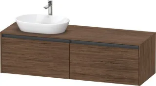 Duravit Ketho.2 Konsolenwaschtischunterbau wandhängend Nussbaum dunkel Matt 1600x550x459 mm - K24889 K24889L21210000