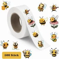 Ware aus aller Welt Sticker 500 Bienen Sticker Kinder Belohnungsaufkleber Ø ca. 2,43 cm, (500-tlg)