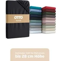 OTTO home Spannbettlaken BLACKBERRY in BASIC und PREMIUM Qualität, 100% Baumwolle, Jersey (160 g/m), Gummizug: rundum, (1 Stück), für hohe Matratzen bis 28 cm, Bettlaken, Spannbetttuch, pflegeleicht