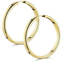 Materia Paar Creolen Damen Gold breit Ø40mm SO-356, Sterlingsilber, vergoldet