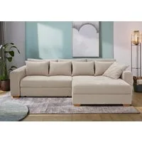 Jockenhöfer Gruppe Ecksofa Kampen L-Form, B: 288 cm, Liegefl. 153x245 cm, mit Bettfunktion, Bettkasten & Zierkissen, Federkern