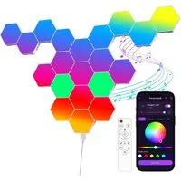 Athlix LED Wandleuchte LED Hexagon Panel Sechseck Wandbeleuchtung RGB Bluetooth, LED fest integriert, Musiksynchronisation, App & Fernbedienung