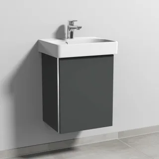 Sanipa 3way Waschtischunterbau zu Geberit Smyle Square Waschtisch mit 1 Tür, Anthrazit-Matt BR66922