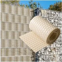 NYVI Sichtschutzstreifen Sichtschutzstreifen Privafence 255x19 cm für Zaun, (10-St), Polyrattan 3D Optik, Wetterfest, Reißfest