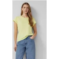 s.Oliver Kurzarmshirt T-Shirt T-Shirt mit Rollkanten und Flammgarnstruktur