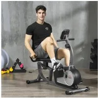 HOMCOM Heimtrainer Fahrradtrainer, 8 stufig einstellbarem Magnetwiderstand (Liege-Heimtrainer, 1-tlg., Radtrainer), BxLxH: 62x103x122-137 cm
