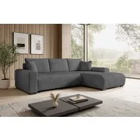 storez24 Ecksofa Ellen, mit Bettkasten und Schlaffunktion, Cordstoff, L-Form, bequem