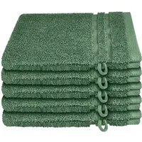 Schiesser Waschhandschuh Milano im 5er Set, (5-St), mit Webbordüre