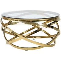 SalesFever Couchtisch mit Design-Gestell in Stainless Steel für stilvolles Wohnen, Gestell gefertigt aus rostfreiem Edelstahl