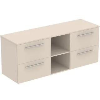 Ideal Standard Möbel-Set 160cm i.life B 4 Auszüge 2 mi.off.Fächer Gr.Chrom SandbeigeMatt, T5844NF T5844NF