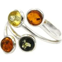 MyBer® Fingerring Bernstein Ring Sterling Silber 925 Bernsteinring Schmuck Damen (1-tlg), Größe ist einfach regulierbar PMBER23