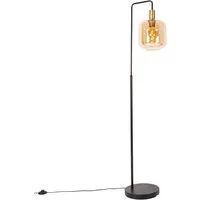 Qazqa Stehlampe Zuzanna, ohne Leuchtmittel, Warmweiß, QAZQA Stehlampe, e27, Orange, Glas, Design
